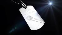 Chrome Tag Pendants with Microphones