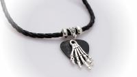 Skeleton Hand Guitar Pick Choker Necklace