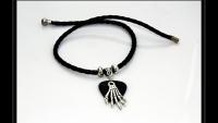 Skeleton Hand Guitar Pick Choker Necklace