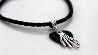 Skeleton Hand Guitar Pick Choker Necklace