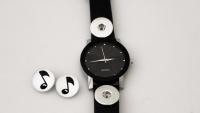 Retro Music Watch With Changeable Music Snap Buttons