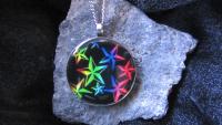 "Stars" Stainless Steel Circle Pendant