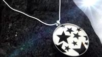 Stars Stainless Steel Black and White Pendant - Customisable