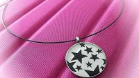 Stars Stainless Steel Black and White Pendant - Customisable