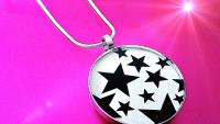 Stars Stainless Steel Black and White Pendant - Customisable