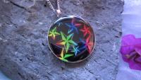 "Stars" Stainless Steel Circle Pendant