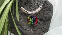"Stars" Stainless Steel Circle Pendant