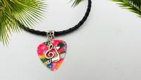 Colorful Hippy "Tie Die" Guitar Pick Necklace Slimline Style