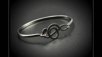 Treble Clef Stainless Steel Bangle