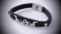 Treble Clef Connector Leather Bracelet