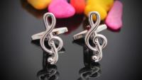 Music Note - Treble Clef Cufflinks - Stainless Steel