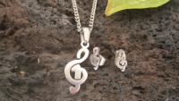 Treble Clef Earring & Necklace Set