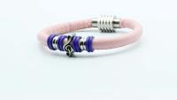 Baby Pink Leather Music Note  Clef Bracelet