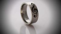 Bass and Treble Clef Stainless Steel Ring