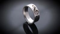 Bass and Treble Clef Stainless Steel Ring