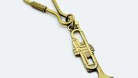 Trumpet Keychain Antique Gold