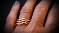 Triple Layer Stackable 3 Colour Ring