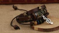 Leather Music Note Vintage Punk bracelet