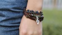 Leather Music Note Vintage Punk bracelet