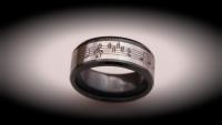 Music Ring - Tungsten and Ceramic Combination Ring -