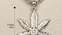 Hip Hop Iced Out Marijuana Weed Leaf Pendant