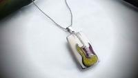 White Electric Guitar Musical Instrument Pendant