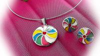 Technicolor Pendant and Earring Set - Choice of 2 Designs