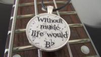 Without Music Life Would Bb - Funky Circle Resin Pendant