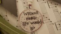 Without Music Life Would Bb - Funky Circle Resin Pendant