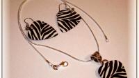 Animal Print Guitar Pick Necklace and Earrings