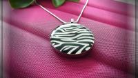 Zebra Print Stainless Steel Pendant - Customisable