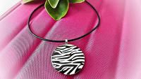 Zebra Print Stainless Steel Pendant - Customisable