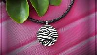 Zebra Print Stainless Steel Pendant - Customisable