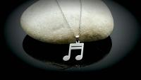 Music Pendant 16th Note In Stainless Steel