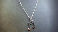 Music Pendant 16th Note In Stainless Steel