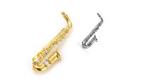 Statement Saxophone Crystal Brooch 