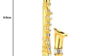 Statement Saxophone Crystal Brooch
