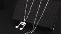 Music Pendant 16th Note In Stainless Steel