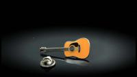 Acoustic Guitar Pin Badge -Natural Colour