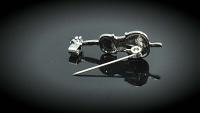 Cello Crystal Brooch