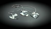 Cowhide Guitar Pick Earrings and Necklace