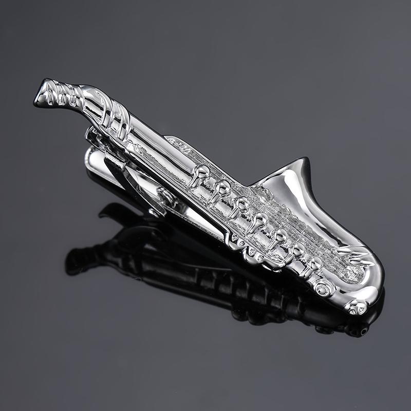 Saxophone Tie Bar Silver
