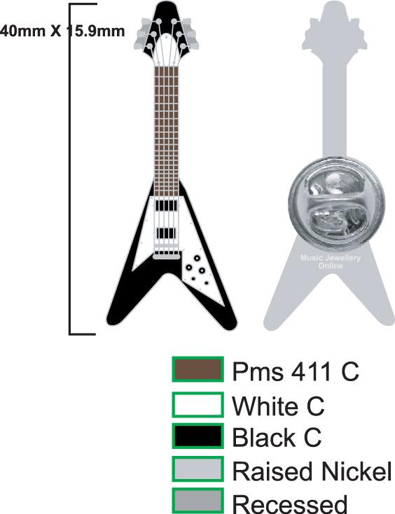 Gibson Flying V Style Guitar Pin Badge