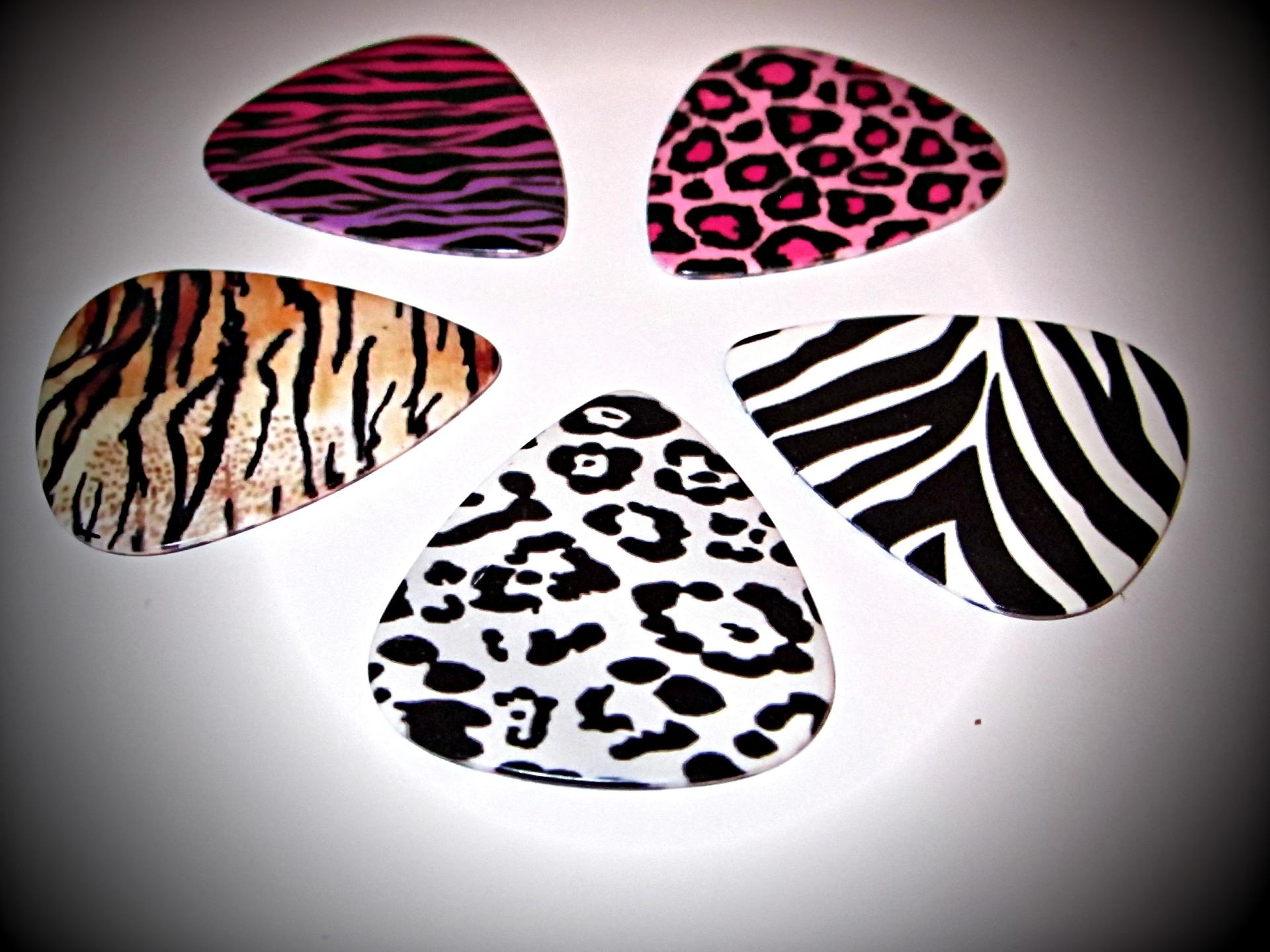 Animal Print Guitar Pick Selection