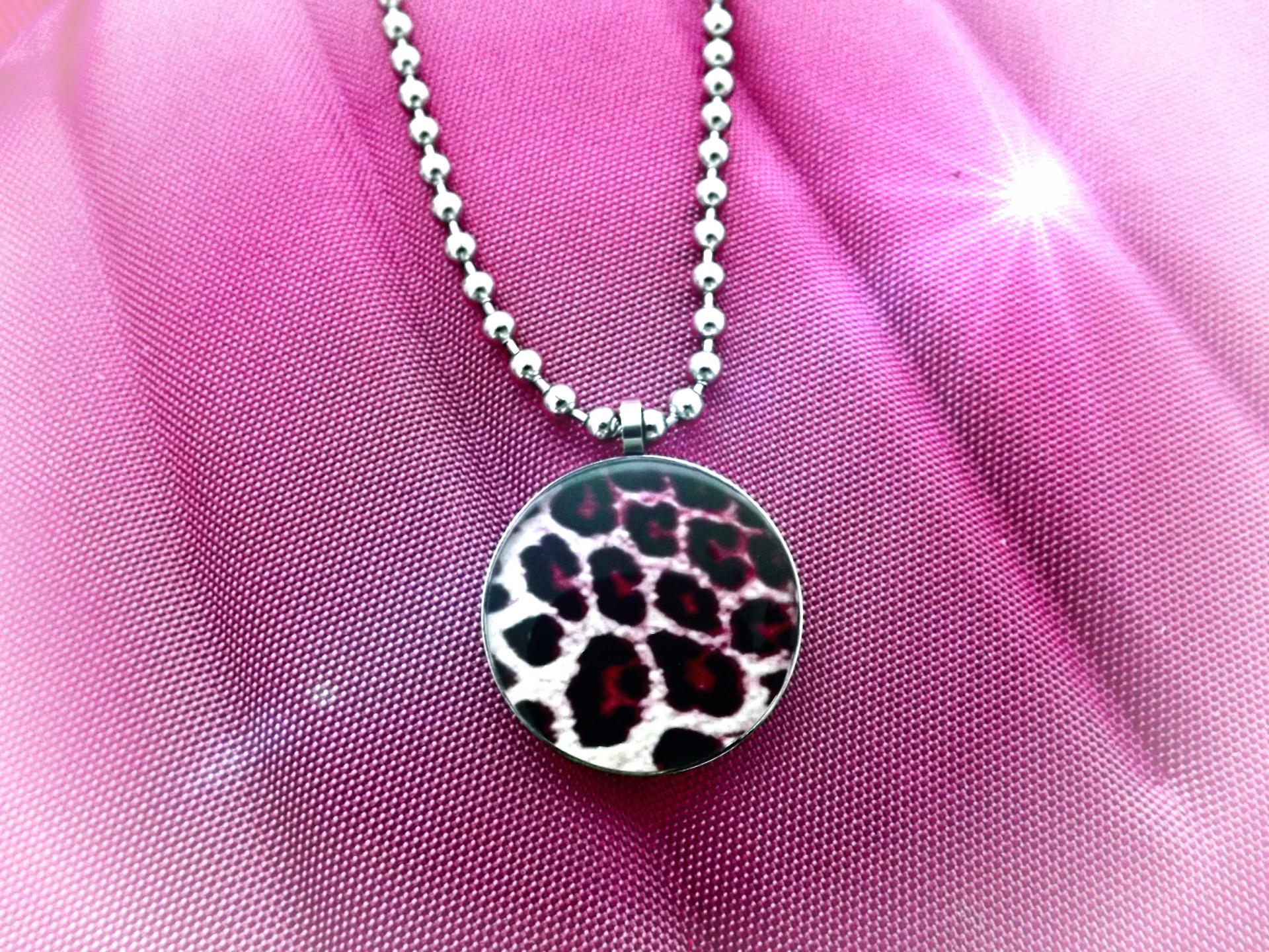 Leopard Print Stainless Steel Circle Pendants - Bring Out Your Wild Side!