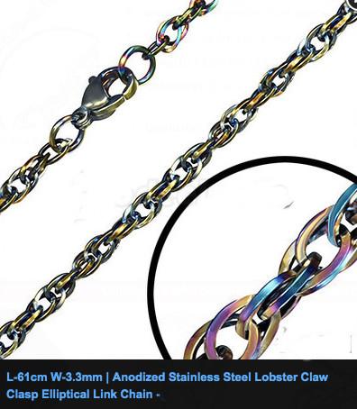 Anodized Stainless Steel Link Chain 61cm