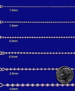Ball Chains Stainless Steel -Choice of length and Ball Size