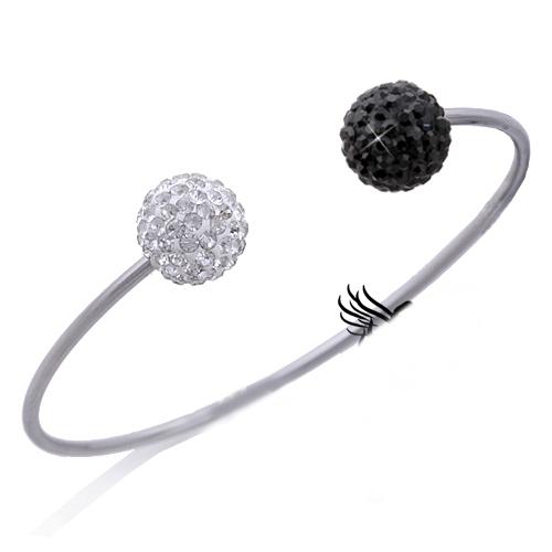 Black and White Crystal Bangle