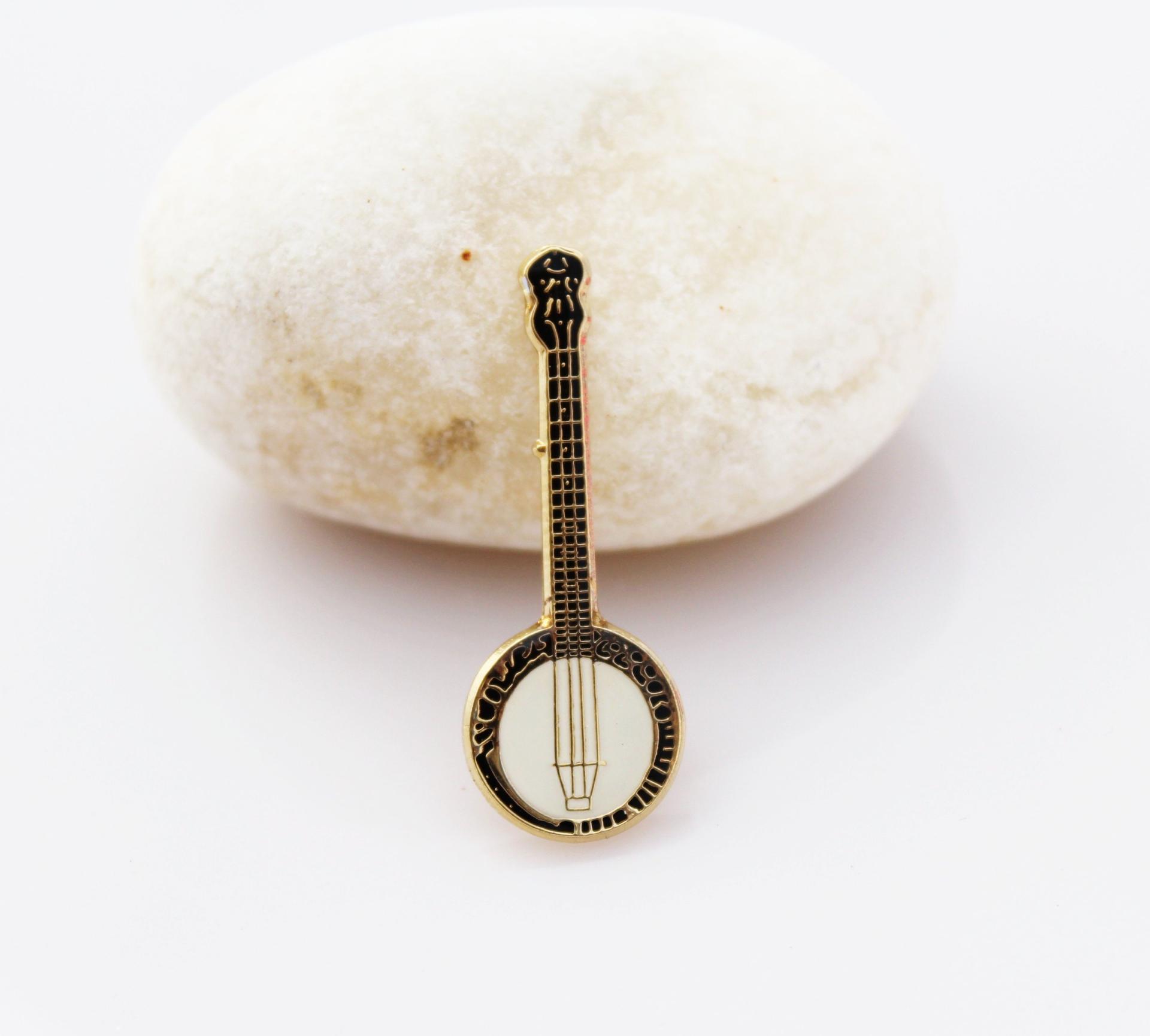 Banjo Musical Instrument Pin Badge