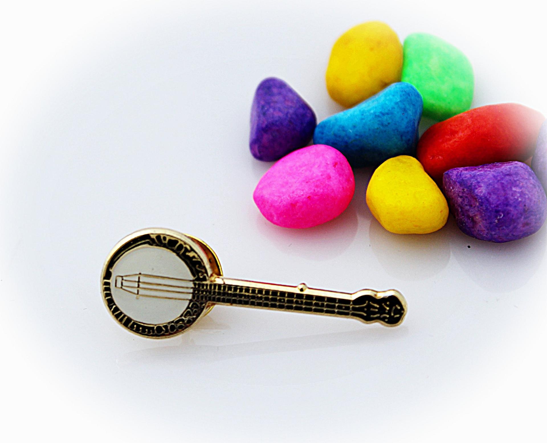 Banjo Musical Instrument Pin Badge